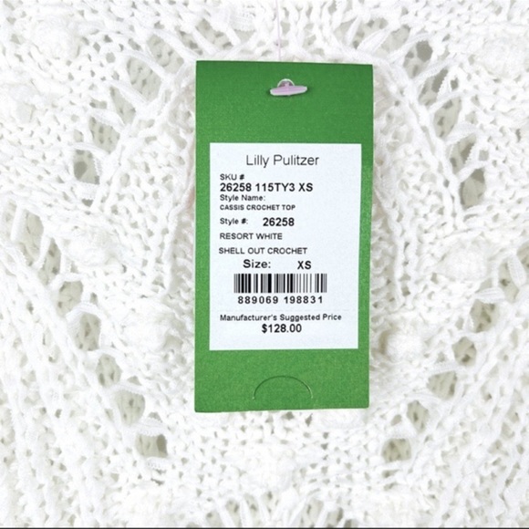 LILLY PULITZER Classic Crochet Top in Resort White Size XS - Picture 6 of 9